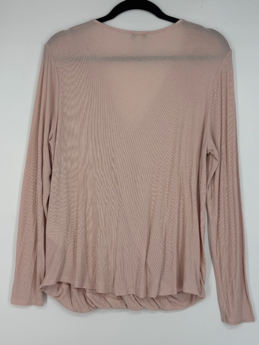 Daily Ritual Womens Large Pullover Knit Top Blush Pink Surplice V-Neck Long Slv - Picture 5 of 7